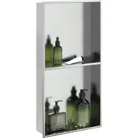 vidaXL Douchenis 32x62x9 cm roestvrijstaal geborsteld zilverkleurig