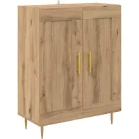 vidaXL Highboard 2 st Artisan Eiken 69,5 x 34 x 180 cm Bewerkt hout