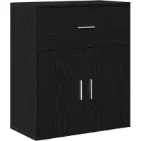 vidaXL Dressoir Zwart Eiken 60 x 31 x 70 cm Bewerkt hout
