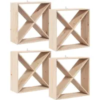 vidaXL Wijnrek 4 st Naturel 62 x 25 x 62 cm Massief grenenhout