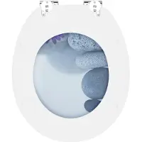vidaXL Toiletbril Grijs 44 x 38 cm Bewerkt hout