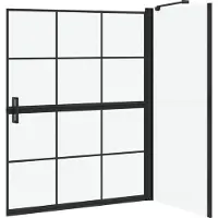 vidaXL Bad Douche Scherm Zwart en Transparant 100 x 68 x 128 cm