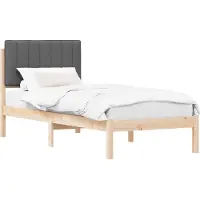 vidaXL Bedframe met Gevoerde Hoofdbord Donkergrijs 80 x 200 cm