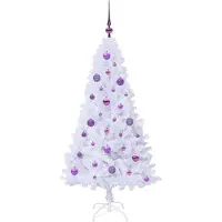 vidaXL Kunstkerstboom met 150 LED Wit 150 cm PVC en Staal