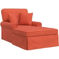 vidaXL Chaise Lounge met Rok 3 st Rood Oranje Corduroy stof