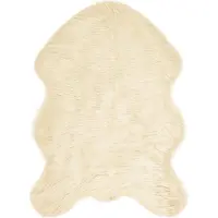 vidaXL Tapijt van imitatie schapenvacht TAFALLA Crèmekleurig Polyester