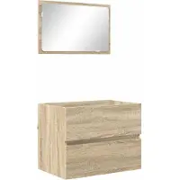 vidaXL Badkamermeubel Set Sonoma Eik Bewerkt hout