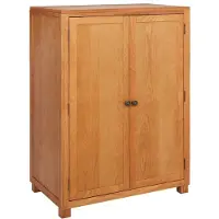 vidaXL Kledingkast met opslag Bruin 80 x 50 x 115 cm Massief Eikenhout