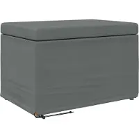 vidaXL Kruk Donkergrijs 61 x 41 x 40 cm Stof en Geëngineerd Hout