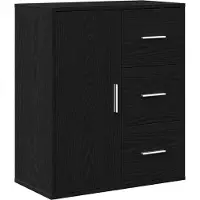 vidaXL Dressoir, zwart, eikenlook, 60 x 31 x 70 cm, houtvezel