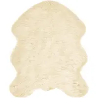 vidaXL Tapijt van imitatie schapenvacht TAFALLA Crèmekleurig Polyester