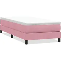 vidaXL Boxspring zonder matras fluweel roze 90x220 cm