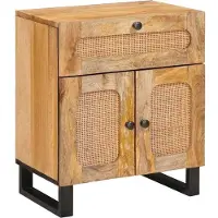 vidaXL Nachtkastje met lade Naturel 50 x 33 x 60 cm Massief Mango Hout