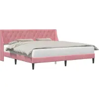 vidaXL Bedframe met hoofdeinde Roze 180 x 200 cm Fluweel