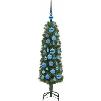 vidaXL Kunstkerstboom Groen 120 cm PVC en Staal en Kunststof