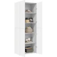 vidaXL Hoge kast 70x42,5x185 cm bewerkt hout wit