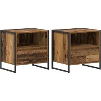vidaXL Nachtkastje 2 st Oud Hout 50 x 39,5 x 50 cm Bewerkt hout