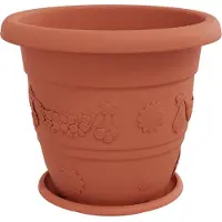 vidaXL Plantenpotten 24 st Baksteenrood Ø 39 x 32 cm Kunststof