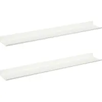 vidaXL Zwevende plank Wandgemonteerd 2 pcs Wit 60 x 8,5 x 2,5 cm Staal