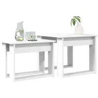 vidaXL Koffietafel Set 2 pcs Wit 50 x 52 x 42 cm Bewerkt hout