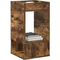 vidaXL Bijzettafel Rook Eiken 30 x 30 x 56 cm Bewerkt hout