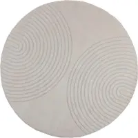 vidaXL Binnen kleed GALATI Crèmekleurig Ø 120 CM Polyester
