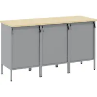 vidaXL Werk Cabinet met lade 3 st Zwart en Grijs 150 x 55 x 85 cm
