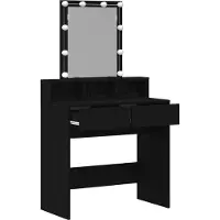 vidaXL Schminktafel, zwart, eikenlook, 80 x 41 x 144,5 cm