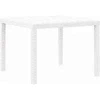 vidaXL Tuintafel, wit, 100 x 100 x 73 cm, polyrotan