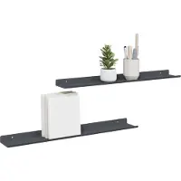 vidaXL Zwevende plank Muurmontage 2 st Antraciet 60 x 8,5 x 2,5 cm