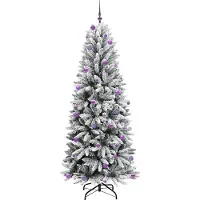vidaXL Kunstkerstboom Wit 240 cm PVC en plastic en staal en PE