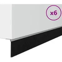 vidaXL Schroefbare Deurborstelafdichtingen 6 st Zilver 100 cm