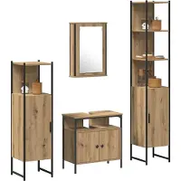 vidaXL Badkamermeubel Set 4 st Artisan Eiken 33 x 33 x 185,5 cm