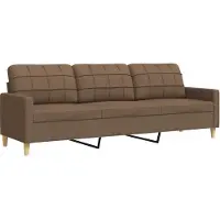 vidaXL Driezitsbank 210 cm stof bruin