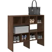 vidaXL Schoenenrekken 2 st stapelbaar 89,5x30x40 cm bruin eikenkleur