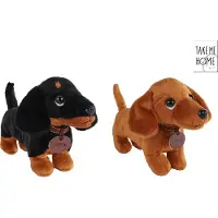Take Me Home pluche teckel knuffel hond bruin 24cm speelgoed.