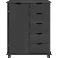vidaXL - Rollende - kast - 63,5 - x - 39 - x - 79 - cm - Massief - vurenhout - Grijs