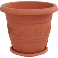 vidaXL Plantenpotten 6 st Baksteenrood Ø 34 x 28 cm Kunststof