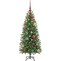 vidaXL Kunstkerstboom met 150 LED met standaard Groen 120 cm PE en PVC