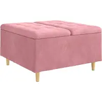 vidaXL Opslagottoman met kussen Roze 80 x 80 x 45 cm Fluweel
