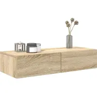vidaXL Wandschap met lades 80x33x17 cm bewerkt hout sonoma eikenkleur