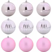 vidaXL Kerstbal Set XL 9 st Roze Ø 15 cm Kunststof
