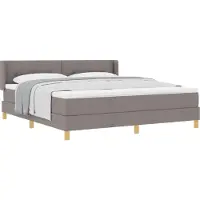 vidaXL Boxspring bed met hoofdeinde Taupe 200 x 180 cm Stof