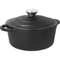 Brunbeste Gietijzeren Braadpan - 5.9 l - 28 cm - Kookpot Met Deksel - Zwart