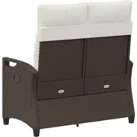 vidaXL Tuinbank Bruin en Crème 105 x 60 x 112 cm Staal en Polyester