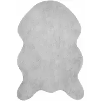 vidaXL Antislip vloerkleed van imitatie konijnenbont OLITE Grijs