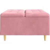 vidaXL Ottoman met opbergruimte, roze, 80 x 80 x 45 cm, fluweel