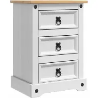 vidaXL Nachtkastje Corona Wit 45 x 35 x 64 cm Massief grenenhout