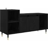 vidaXL TV Kast 100 x 35 x 55 cm Zwart Eiken Bewerkt hout