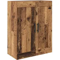vidaXL Highboard 2 st Oudhout 69,5 x 34 x 180 cm Bewerkt hout en glas
